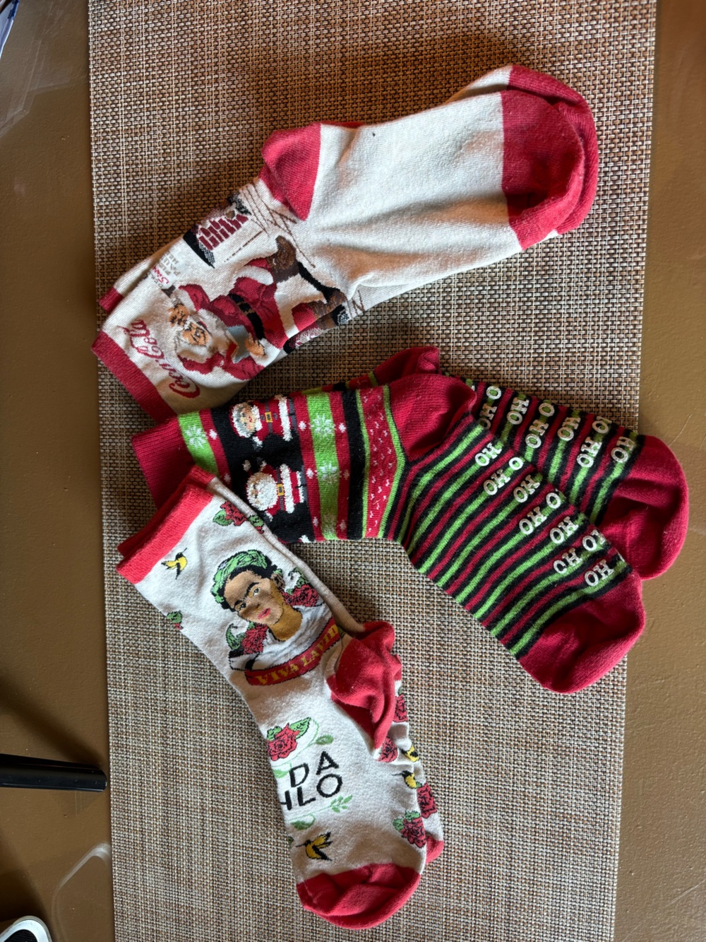 Christmas Holiday Socks Trio - Red, Green & Black